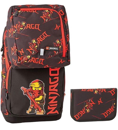 LEGOÂ® Ninjago Skoletaskesæt - Optimo - Sort/Rød