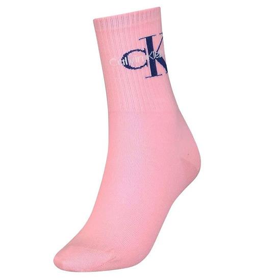 Calvin Klein Strømper - Rib - Pink m. Logo