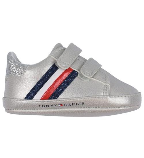 Tommy Hilfiger Hjemmesko - Stribes Velcro - Silver