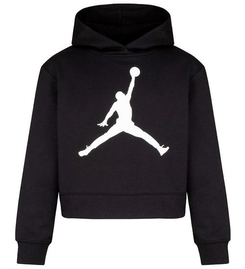Jordan Hættetrøje - Cropped - Jumpman Core - Sort m. Hvid