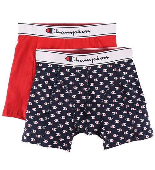 Champion Fashion Boxershorts - 2-pak - Rød/Navy m. Logoer
