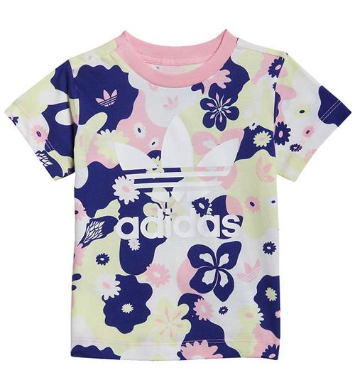 adidas Originals T-shirt - Hvid/Rosa/Lilla m. Blomster
