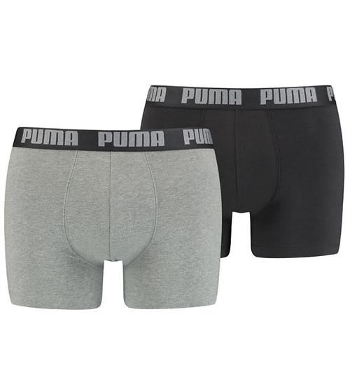 Se Puma Boxershorts - Basic - 2-pak - Mørk Grå/Sort ved KidsWorld