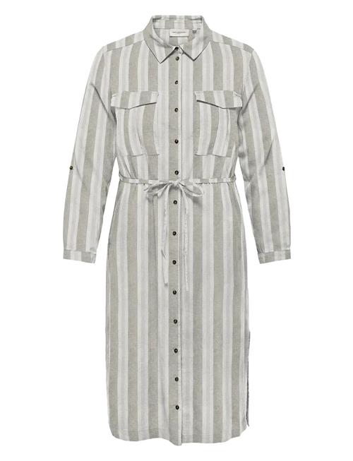 Carcaro Ls Linen Shirt Dress Wvn ONLY Carmakoma Grey