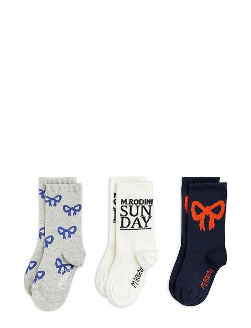 Bow 3-Pack Socks Mini Rodini Patterned