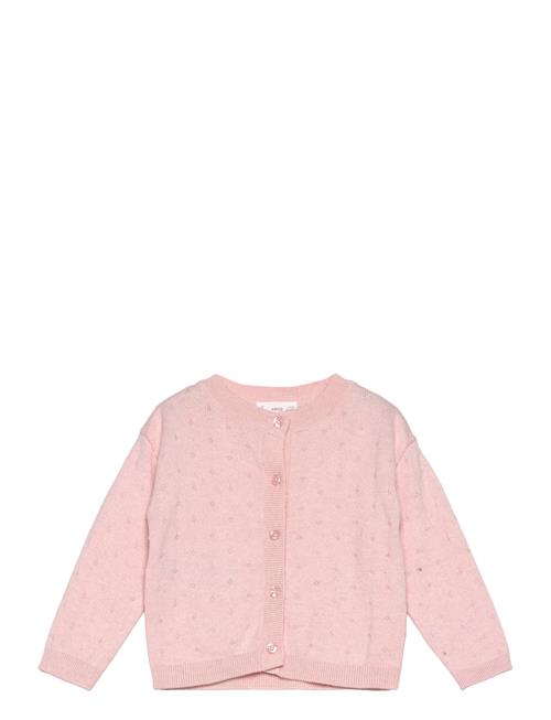 Button Knit Cardigan Mango Pink
