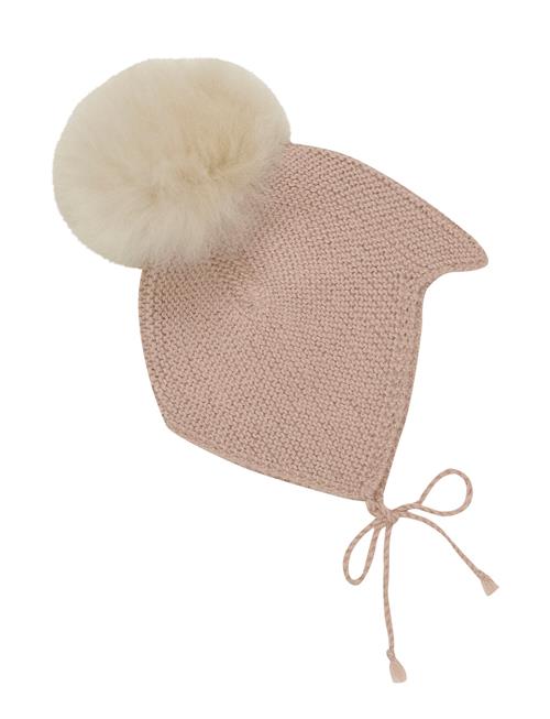 Bonnet Wool Knit Alpaca Pompom Huttelihut Pink
