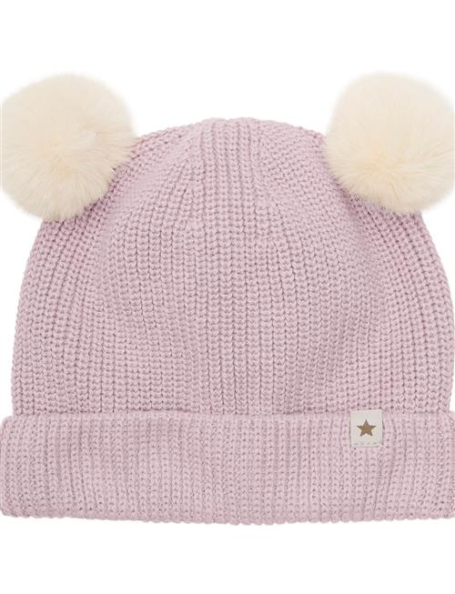 Hat Knit W. Pompoms Huttelihut Grey