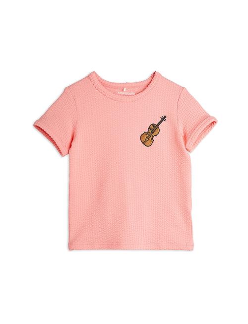 Violin Emb Ss Tee Mini Rodini Pink