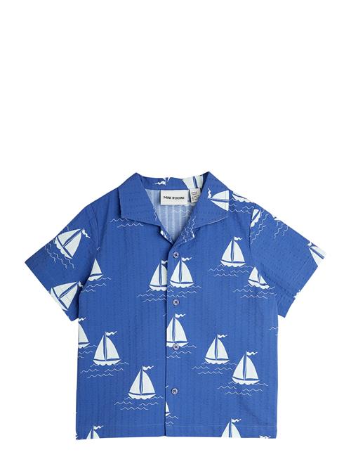 Sailing Boats Aop Woven Ss Shirt Mini Rodini Blue