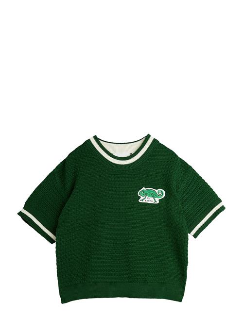 Lizard Patch Crochet Knit Ss Tee Mini Rodini Green