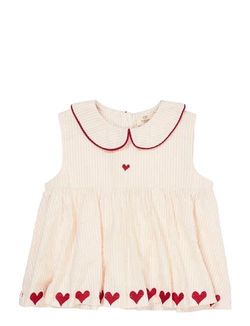 Seersucker Ss Blouse W. Hearts Copenhagen Colors Pink