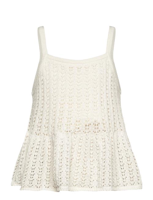 Openwork Knit Top Mango Cream