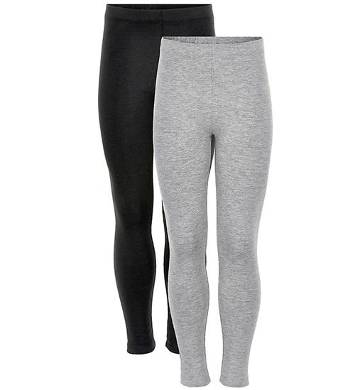 Minymo Leggings - 2-pak - Sort/Grå