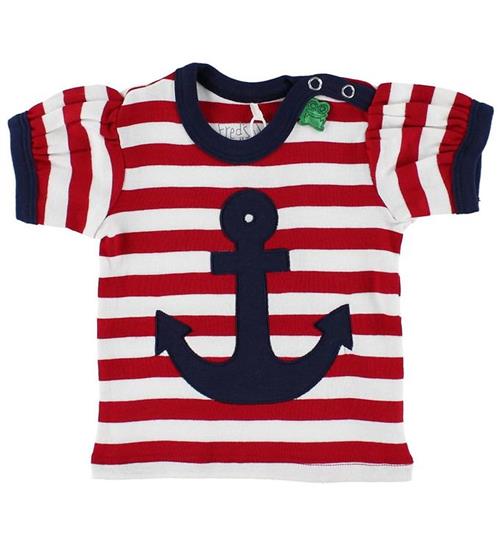 Freds World T-shirt - Rød/Hvidstribet m. Anker