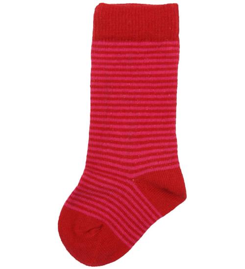 Smallstuff Knæstrømper - Rød/Pink stribet