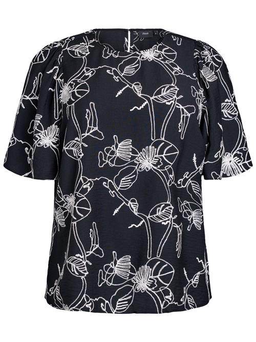 Zizzi Bluse  sort / hvid
