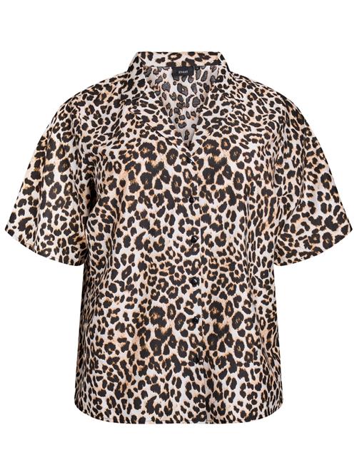 Zizzi Bluse 'Eclaru'  lysebeige / sort