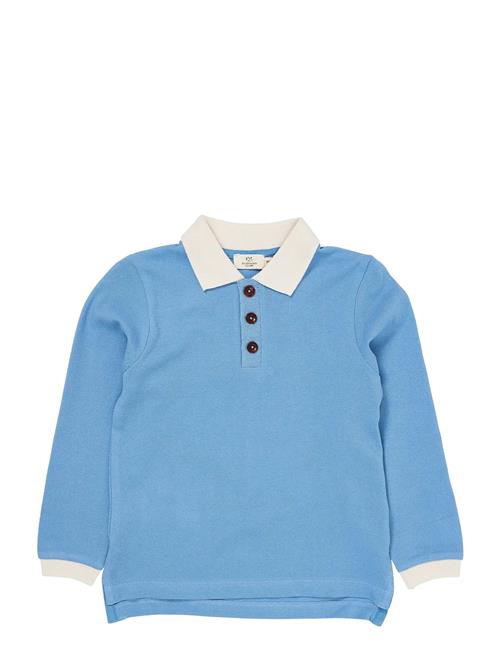Pique Ls Poloshirt W. Slit Copenhagen Colors Blue