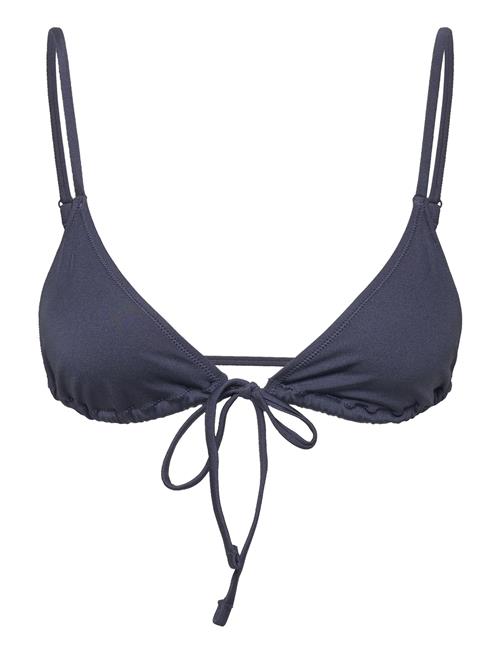 Shiny Triangle Bikini Top Weekday Navy