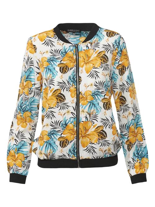 KOROSHI Sweatjakke  creme / lyseblå / mørkegul / sort