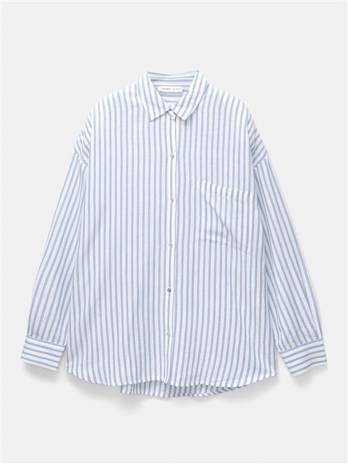 Pull&Bear Bluse  lyseblå / hvid