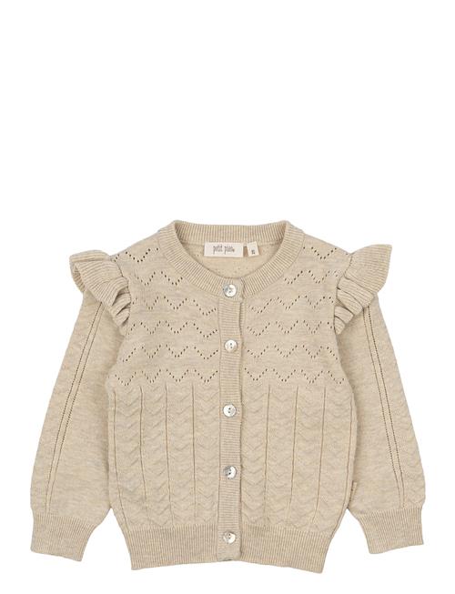 Cardigan Knit Pattern Petit Piao Beige