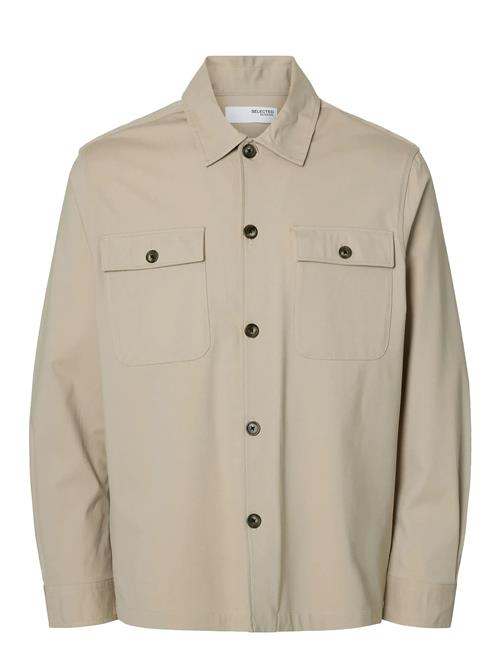 Slhreg Lorent Bi-Stretch Overshirt Noos Selected Homme Beige