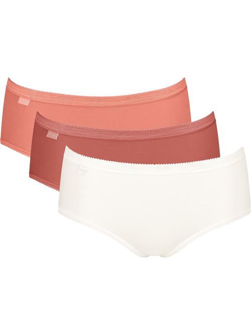 SLOGGI Panty 'Basic+ Midi'  kirsebærsrød / melon / hvid