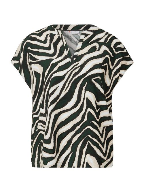Se STREET ONE Bluse  creme / mørkegrøn / sort / hvid ved About You