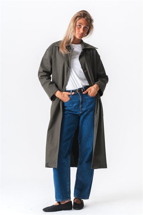 Carla Trenchcoat - Olive - M - TeeShoppen