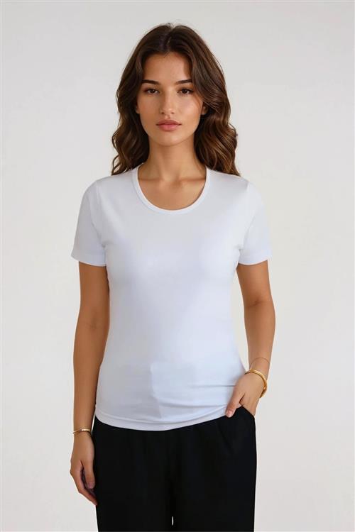 Basic Tight T-shirt - Hvid - XL - TeeShoppen