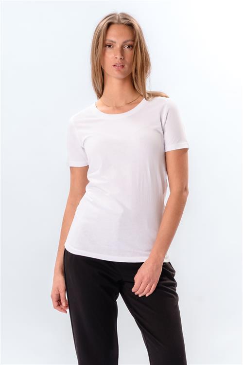 Fitted T-shirt - Hvid - Dame - M - TeeShoppen