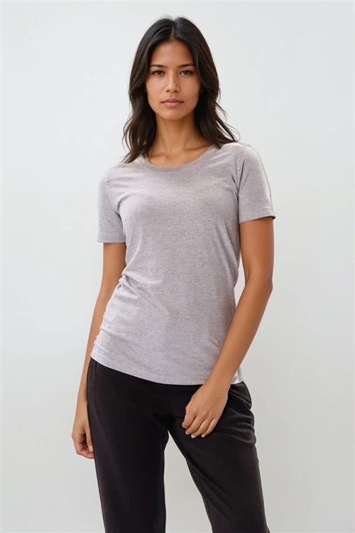 Fitted T-shirt - Oxford Grå - Dame - L - TeeShoppen