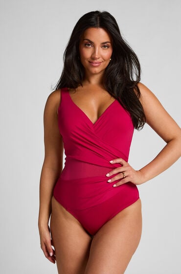 Hunkemöller Badedragt Shaping Shell Mesh Lyserød