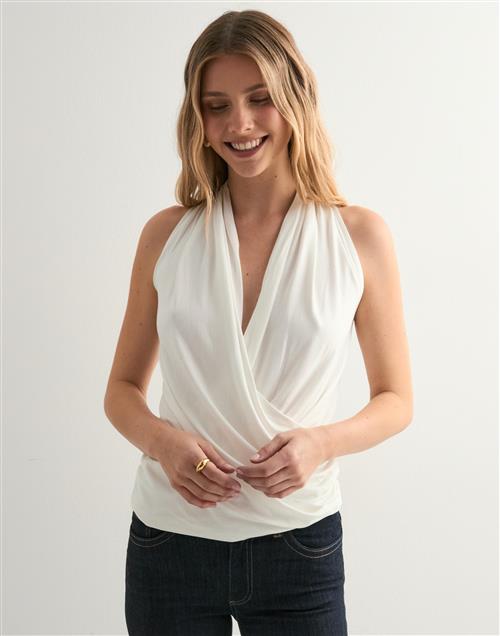 Nelly - Hvid - Flowy Wrap Top
