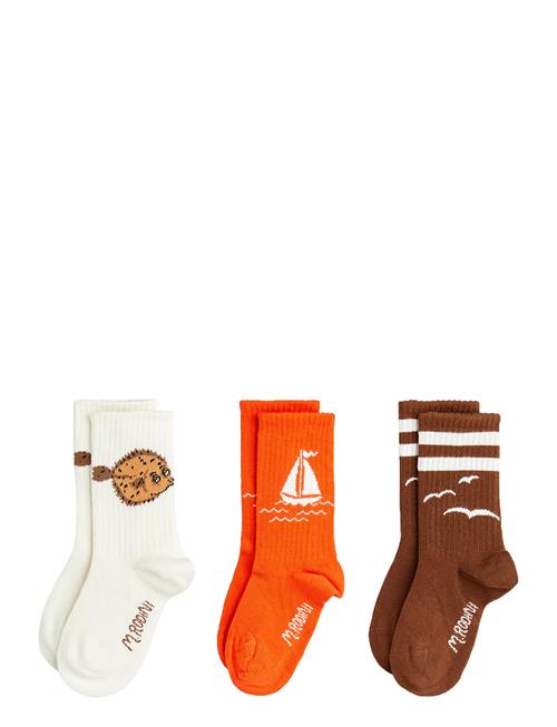 Se Sailing Boats 3-Pack Socks Mini Rodini Brown ved Booztlet