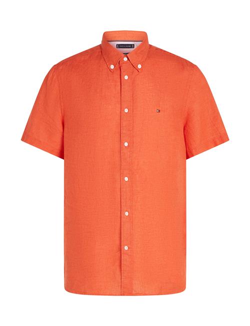 Pigment Dyed Linen Rf Shirt S/S Tommy Hilfiger Orange