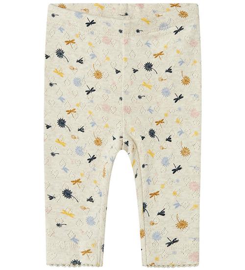 Name It Leggings - NbfKoral - Peyote Melange m. Hulmønster
