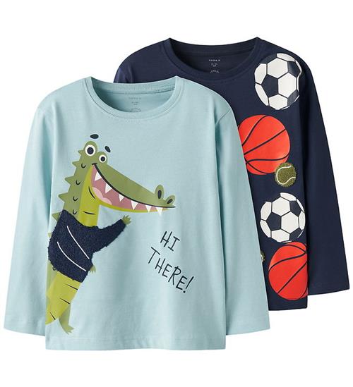 Se Name It Bluser - NmmKingston - 2-pak - Sterling Blue ved KidsWorld