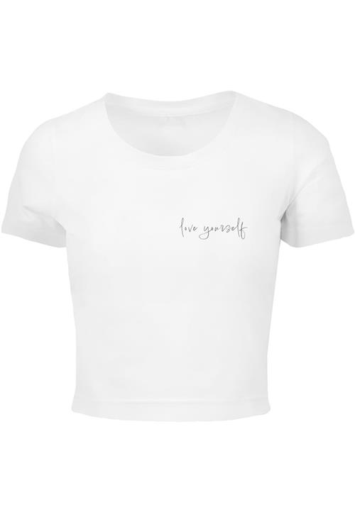 Merchcode Shirts 'Love Yourself'  sort / hvid