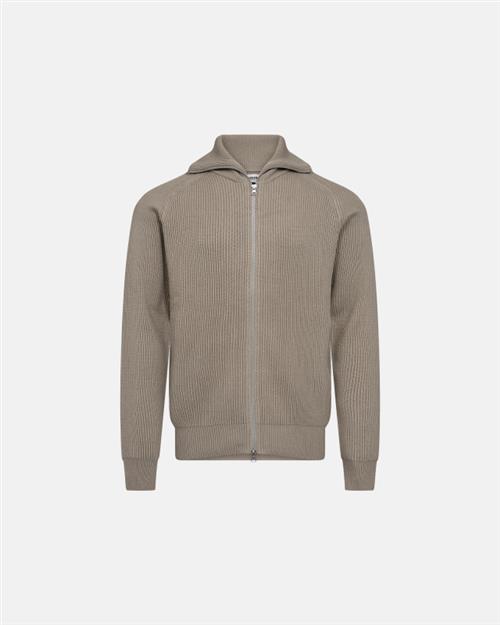 Pullover med lynlås | Bomuld | Sand