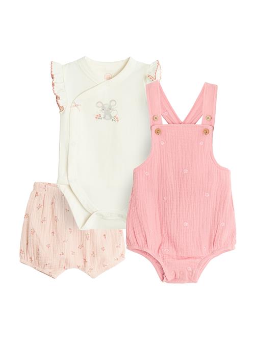 Cool Club Sæt  grå / lyserød / pastelpink / hvid