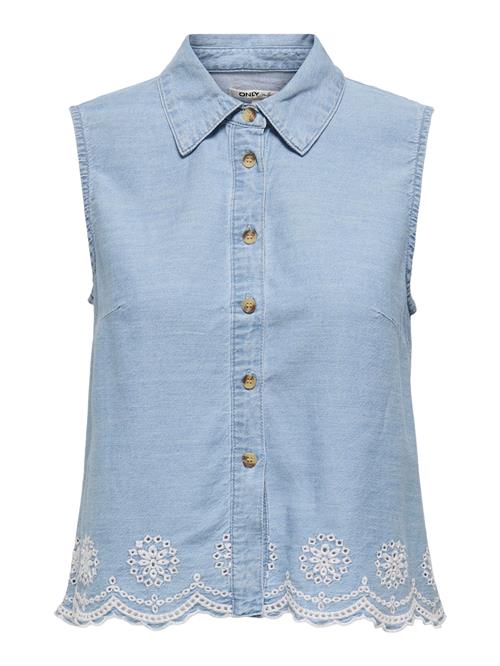 Se ONLY Bluse 'ONLMOON'  lyseblå / hvid ved About You