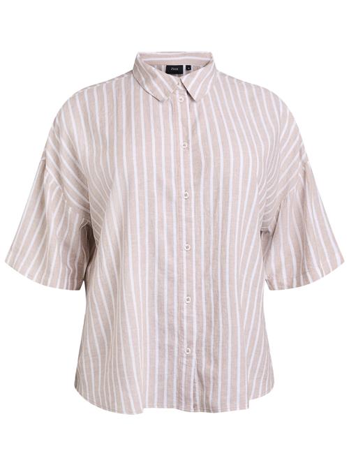 Zizzi Bluse 'Vlina'  nude / hvid