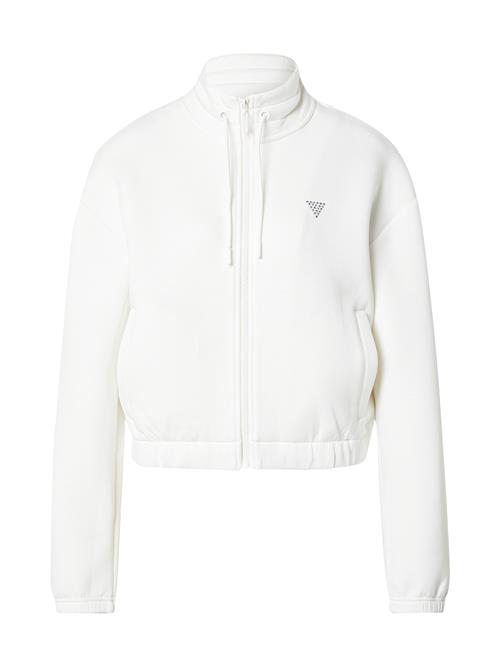 GUESS Sportssweatjakke 'CECILIA'  sølv / naturhvid