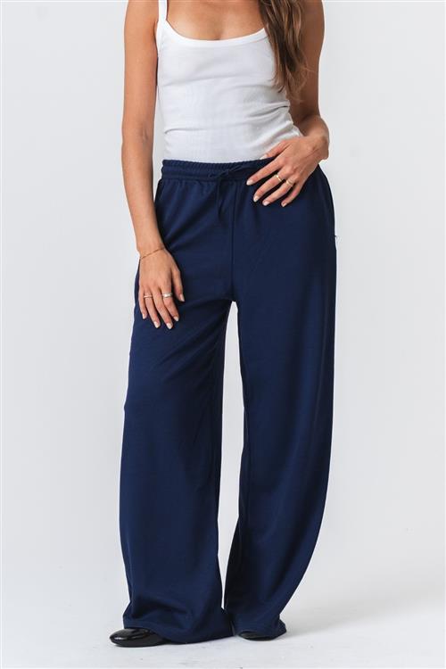 Leah Loose Pants - Mørk Navy - L - TeeShoppen