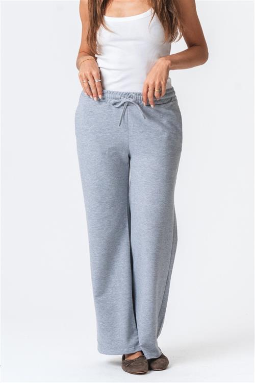 Sweatpants Wide - Grå Melange - M - TeeShoppen