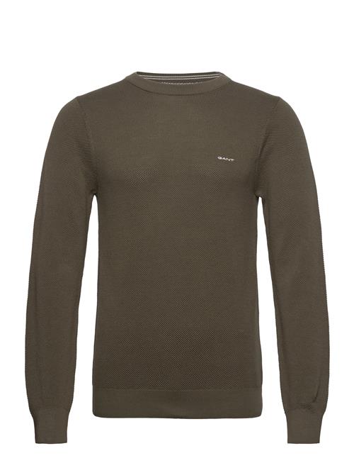 Cotton Pique C-Neck GANT Khaki