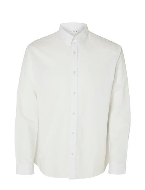 Slhregnew-Linen Shirt Ls Classic W Selected Homme White